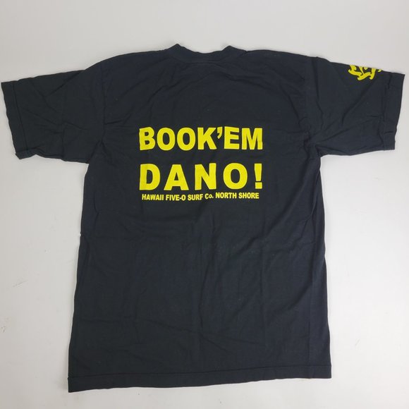 Rare Vintage Hawaii Five-O Surf Co. Short Sleeve T Shirt 90s TV Show Black SZ L - Picture 4 of 8